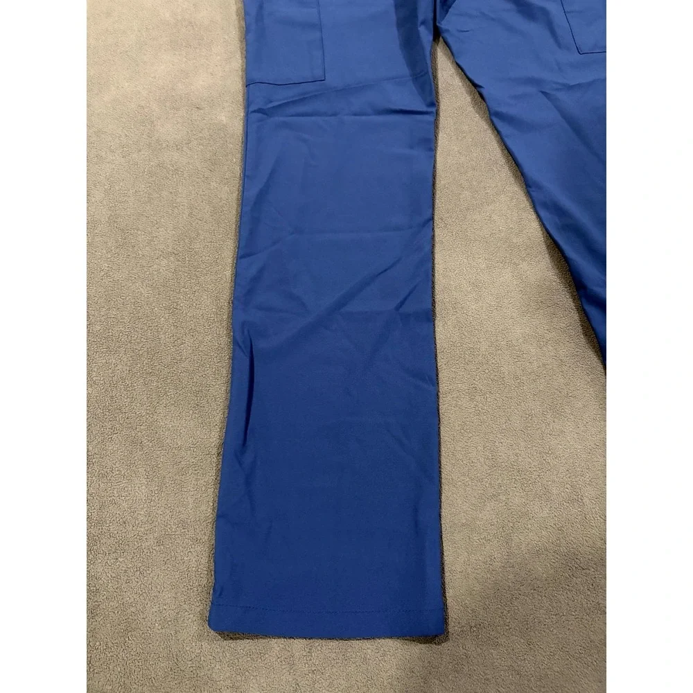 Jaanuu Cargo Scrub Pants Men XS Blue Stretch Drawstring Workwear Utility Pockets